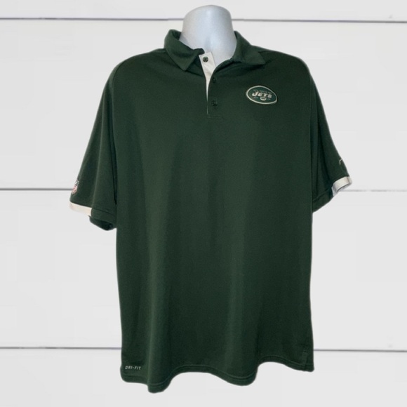 New York Jets Polo Shirt Men’s Green White Men’s Size-XL - Picture 1 of 14